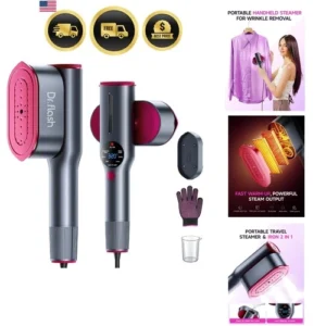 2-in-1 Steamer & Iron for Clothes,15s Fast Heat-up 1200W Portable Handheld Ga...